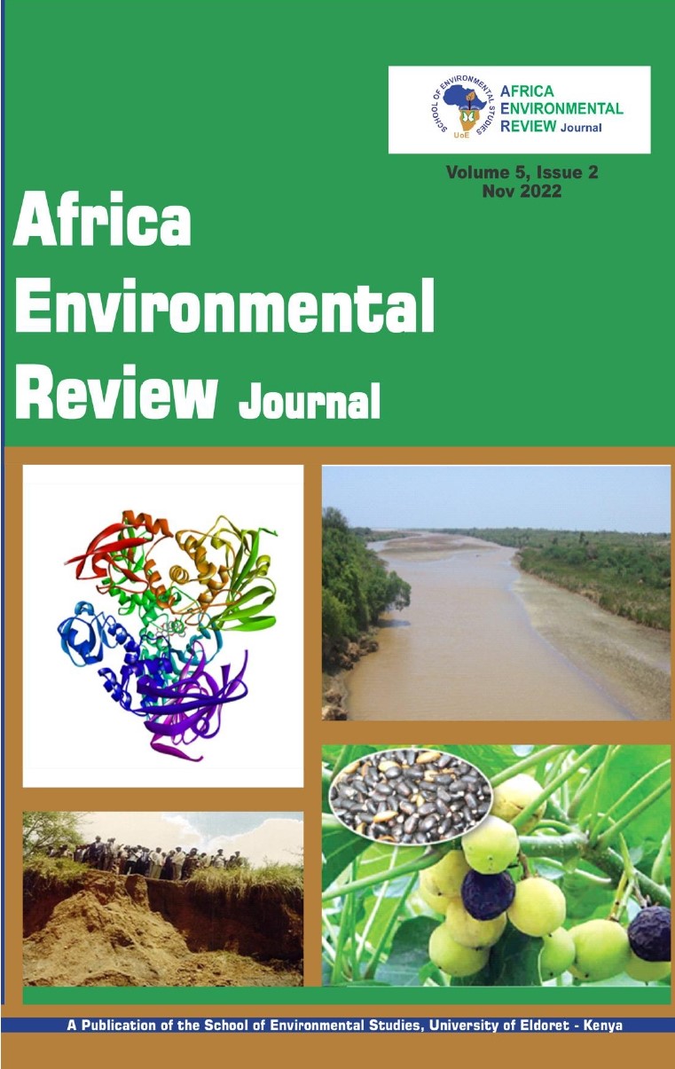 					View Vol. 5 No. 2 (2022): Africa Environmental Review Journal
				